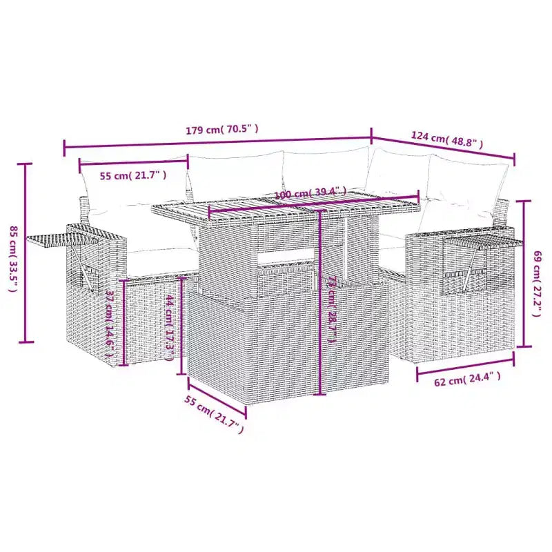 vidaXL Ensemble de canapés de jardin modulaires avec coussins en différentes couleurs