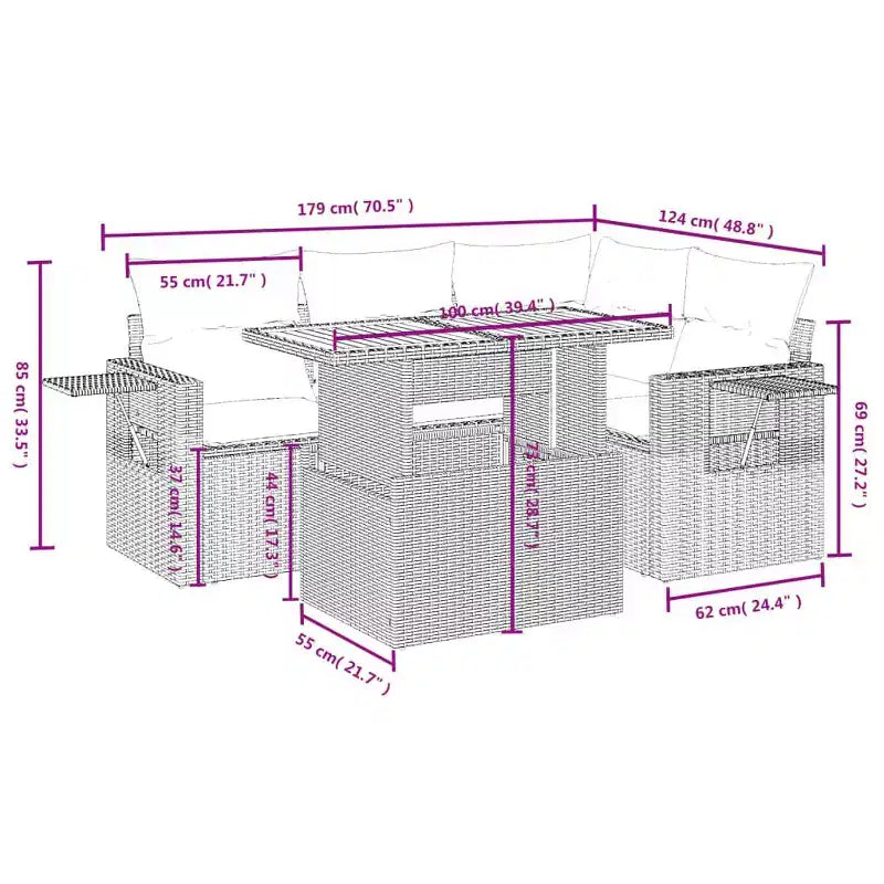 vidaXL Ensemble de canapés de jardin modulaires avec coussins en différentes couleurs