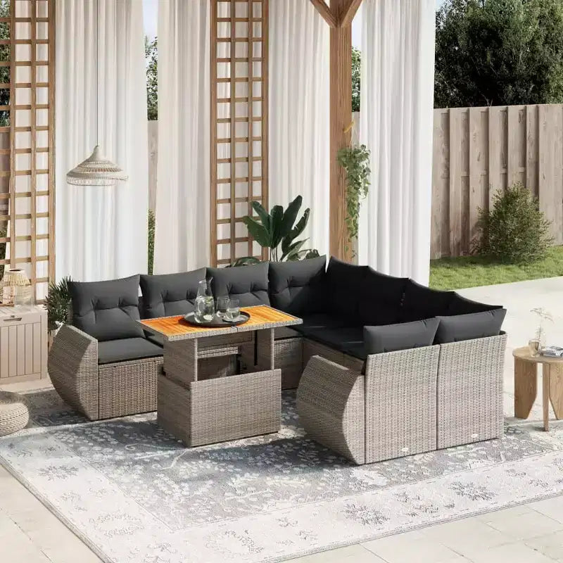 Ensemble de canapés de jardin modulaires vidaXL avec coussins