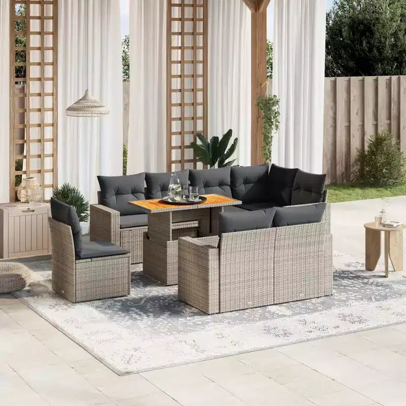 vidaXL Salon de jardin avec coussins de différentes couleurs