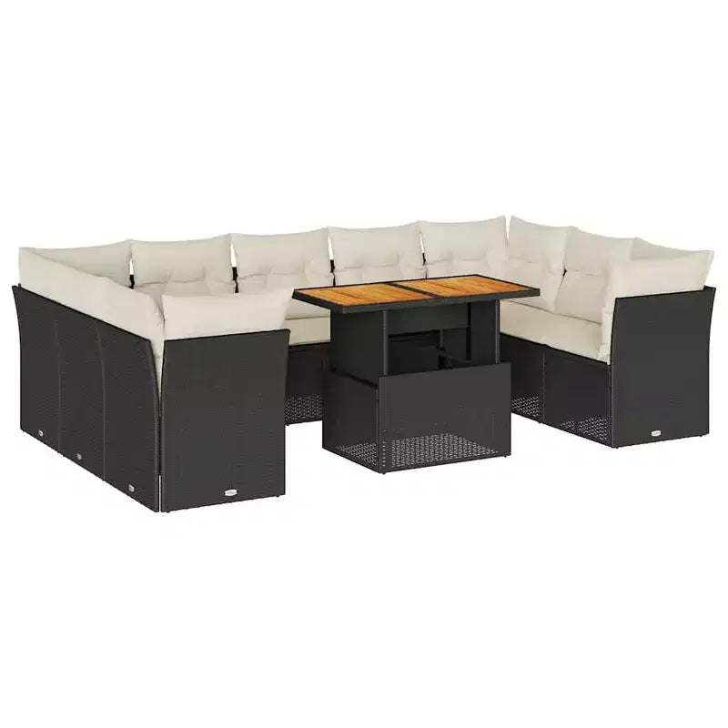 vidaXL Contemporary Garden Sofa Set with Cushions in Various Colors