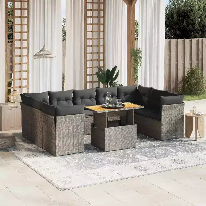 vidaXL Salon de jardin contemporain avec coussins, diverses couleurs