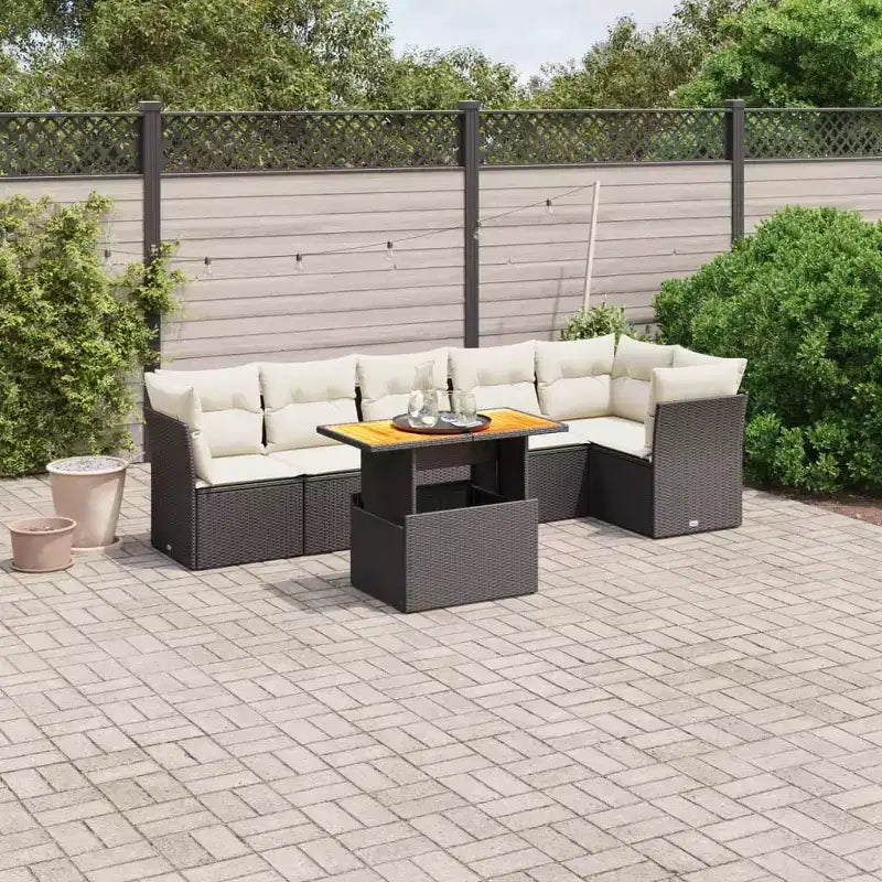 vidaXL Salon de jardin avec coussins – Résine tressée, Design moderne