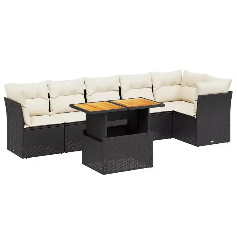 vidaXL Salon de jardin avec coussins – Résine tressée, Design moderne