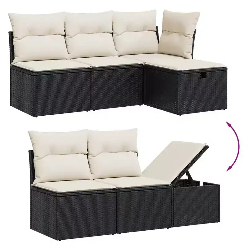 vidaXL Salon de jardin modulable et flexible avec coussins pour l'extérieur