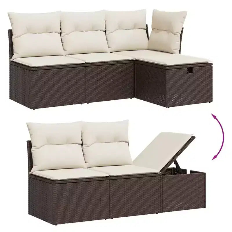 vidaXL Salon de jardin modulable et flexible avec coussins pour l'extérieur
