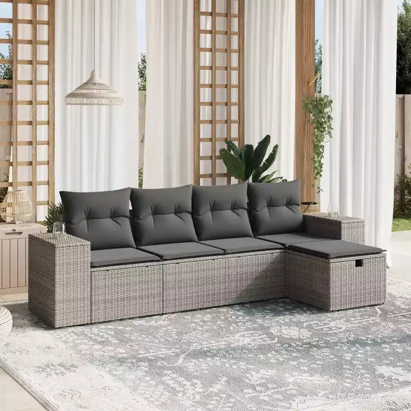 vidaXL Salon de jardin modulable et flexible avec coussins pour l'extérieur