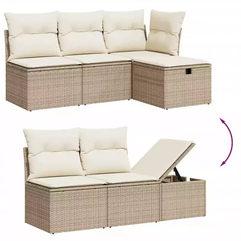 vidaXL Salon de jardin modulable et flexible avec coussins pour l'extérieur
