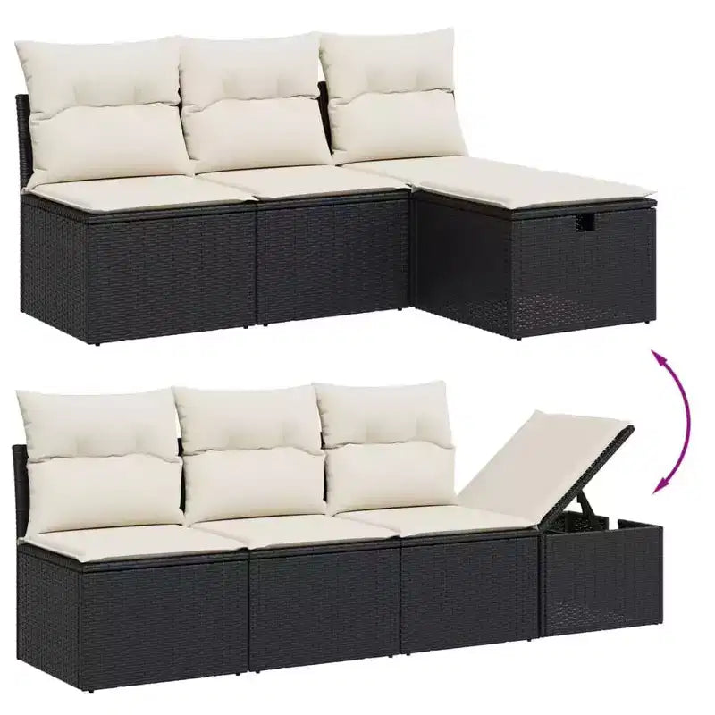 vidaXL Ensemble de canapés de jardin avec rangement - Élégant en rotin synthétique