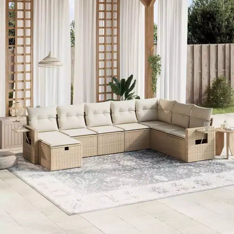 vidaXL Ensemble de canapés de jardin avec rangement - Élégant en rotin synthétique