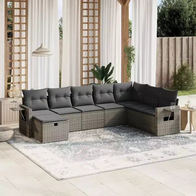 vidaXL Ensemble de canapés de jardin avec rangement - Élégant en rotin synthétique
