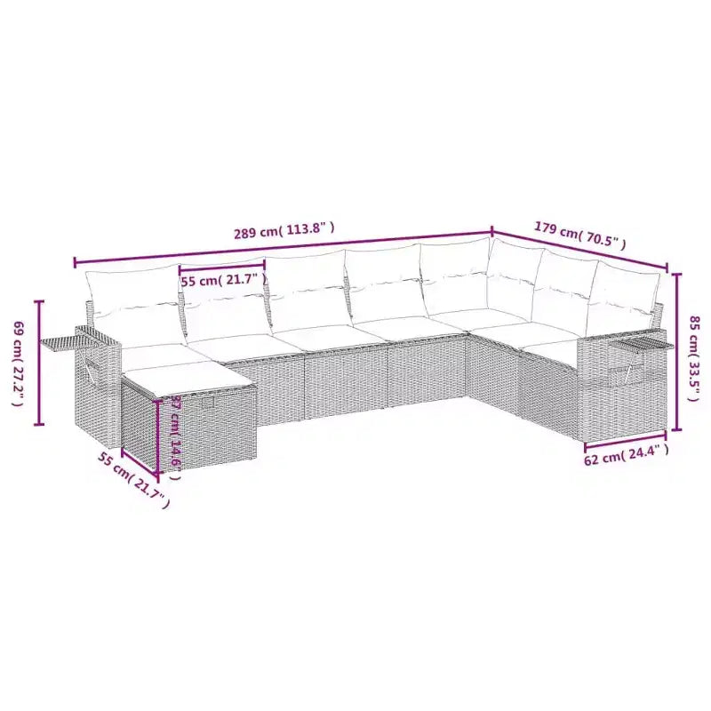 vidaXL Ensemble de canapés de jardin avec rangement - Élégant en rotin synthétique