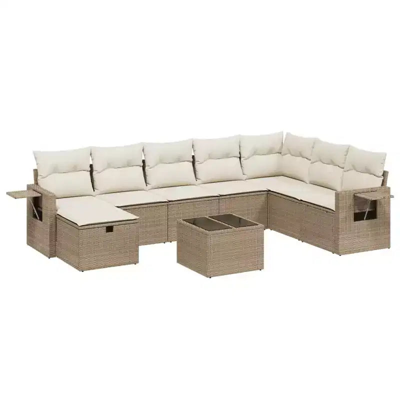 vidaXL Outdoor Sofa Set with Storage - Stylish Poly Rattan