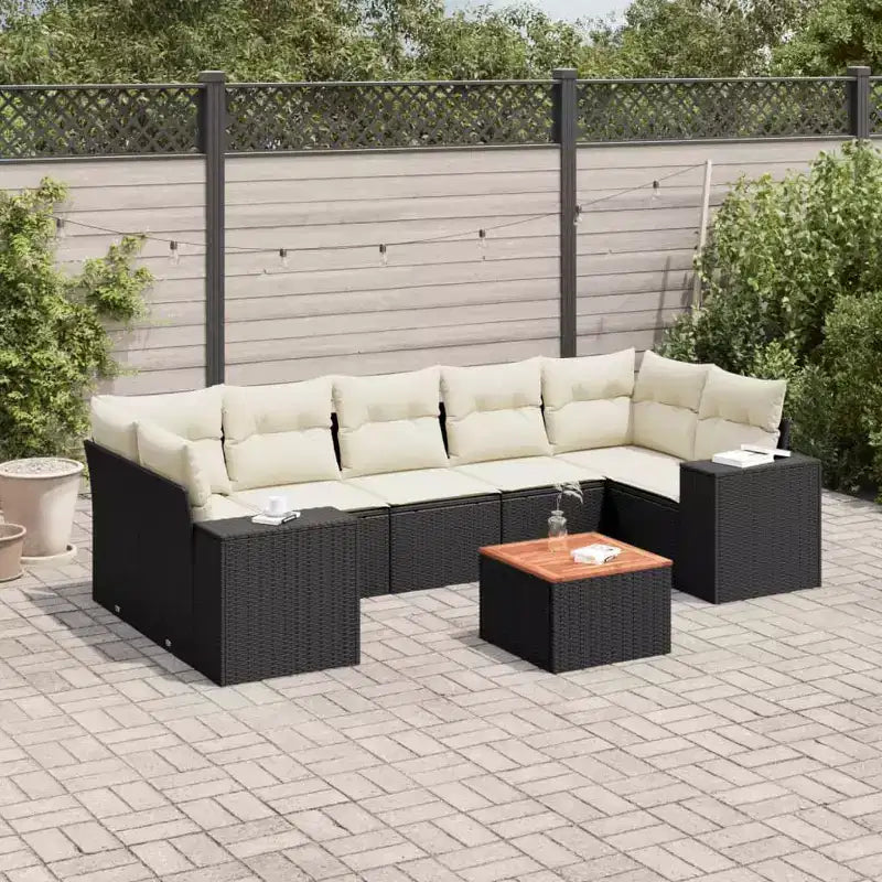 vidaXL Salon de jardin avec coussins en résine tressée