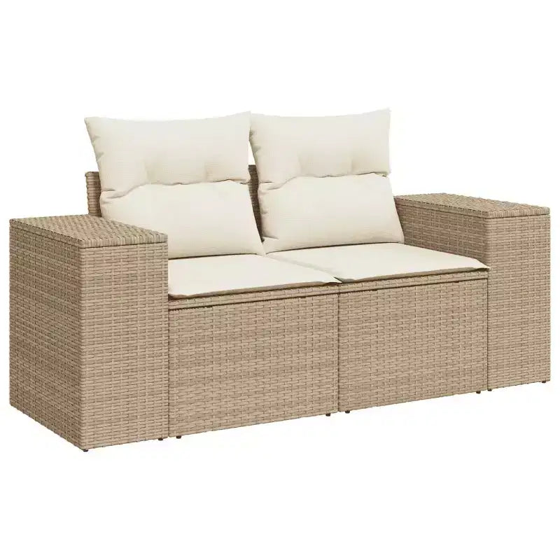 vidaXL Salon de jardin avec coussins en résine tressée