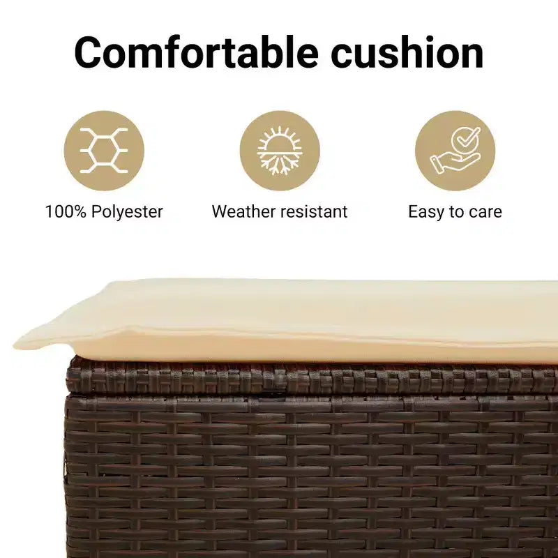 vidaXL Salon de jardin en résine tressée, acier revêtu par poudre, polyester