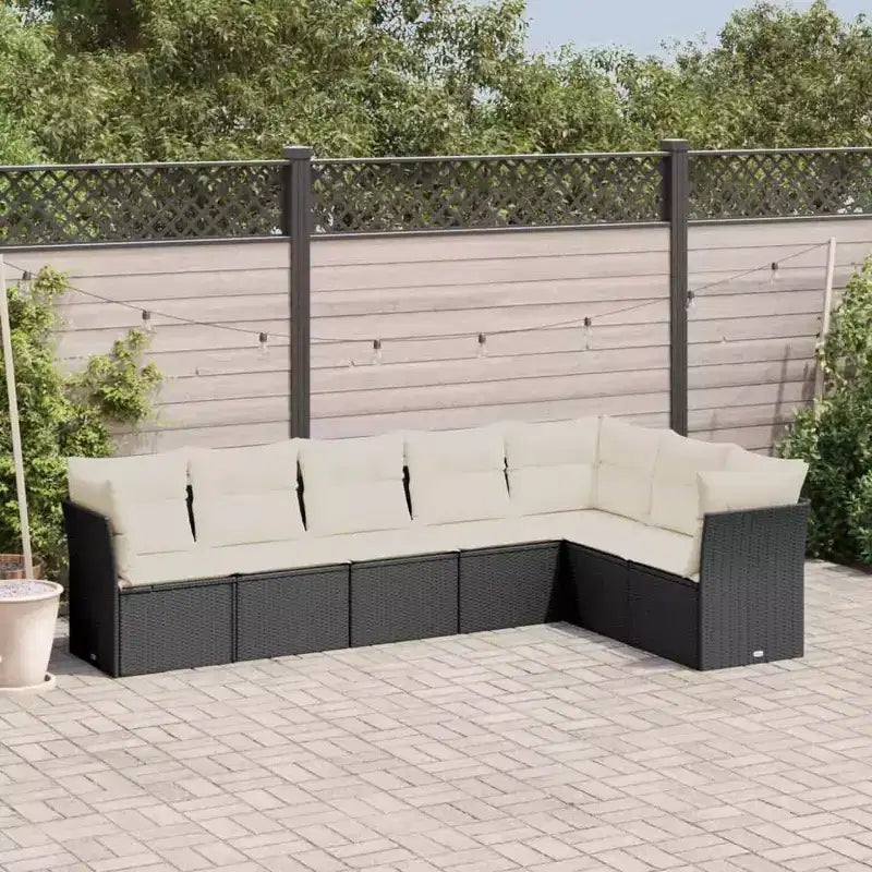 vidaXL Salon de jardin en résine tressée, acier revêtu par poudre, polyester