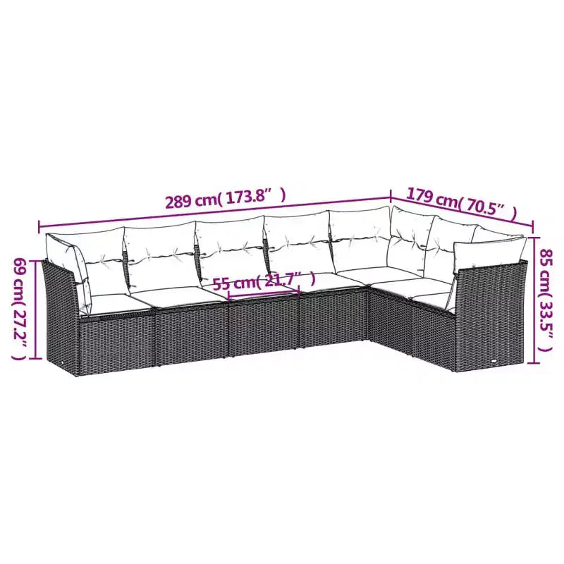 vidaXL Salon de jardin en résine tressée, acier revêtu par poudre, polyester
