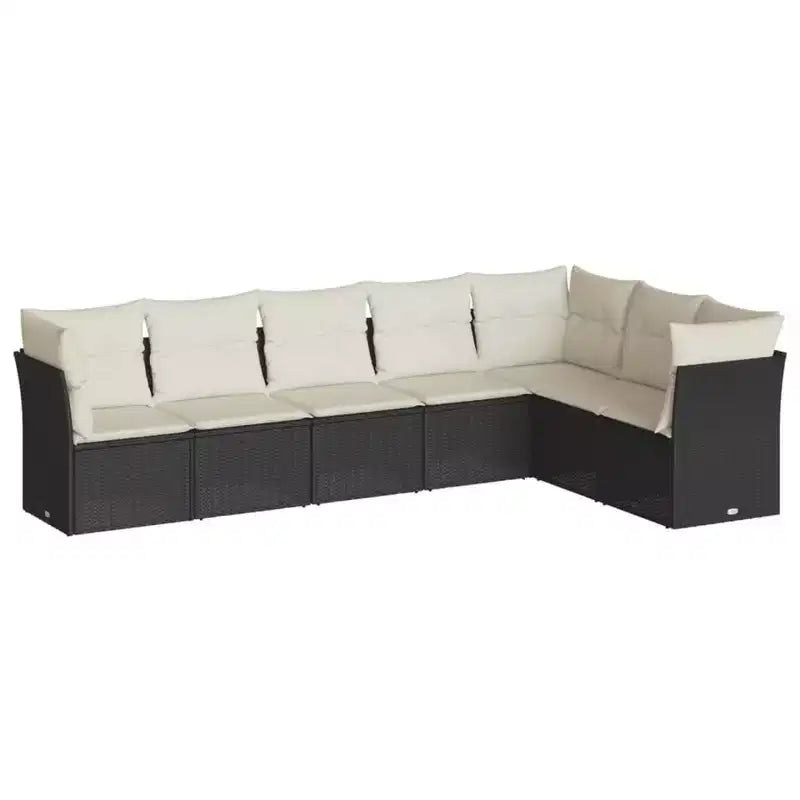 vidaXL Garden Sofa Set PE rattan, powder-coated steel, polyester