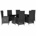 vidaXL Rectangular Garden Dining Set Poly Rattan