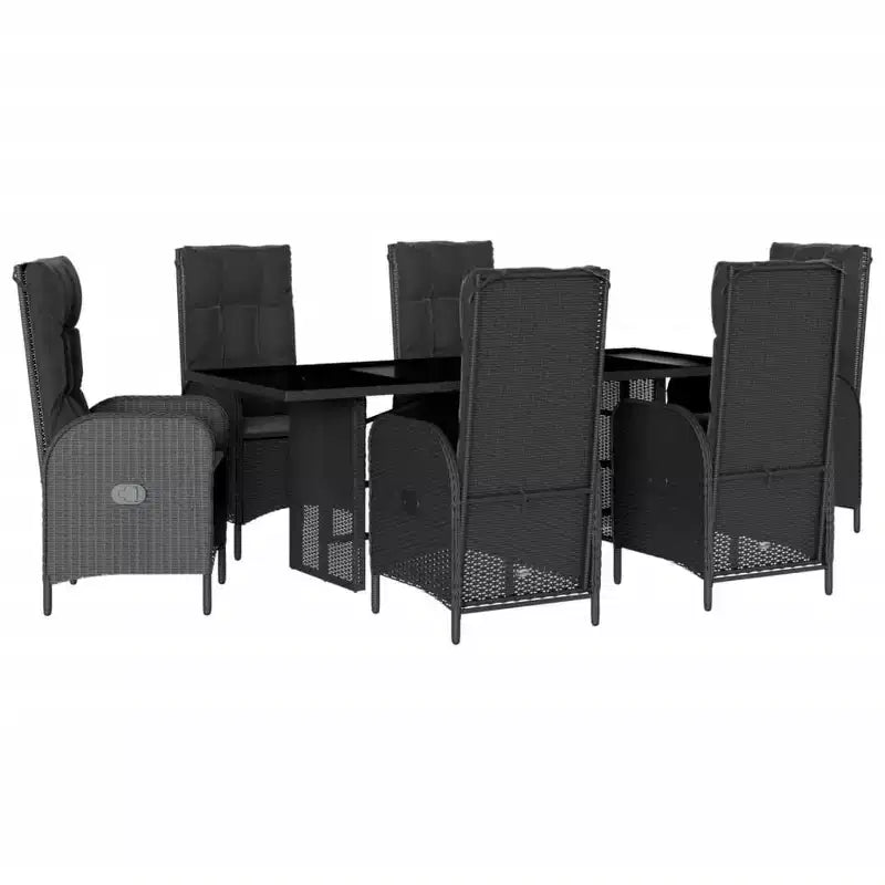 vidaXL Rectangular Garden Dining Set Poly Rattan