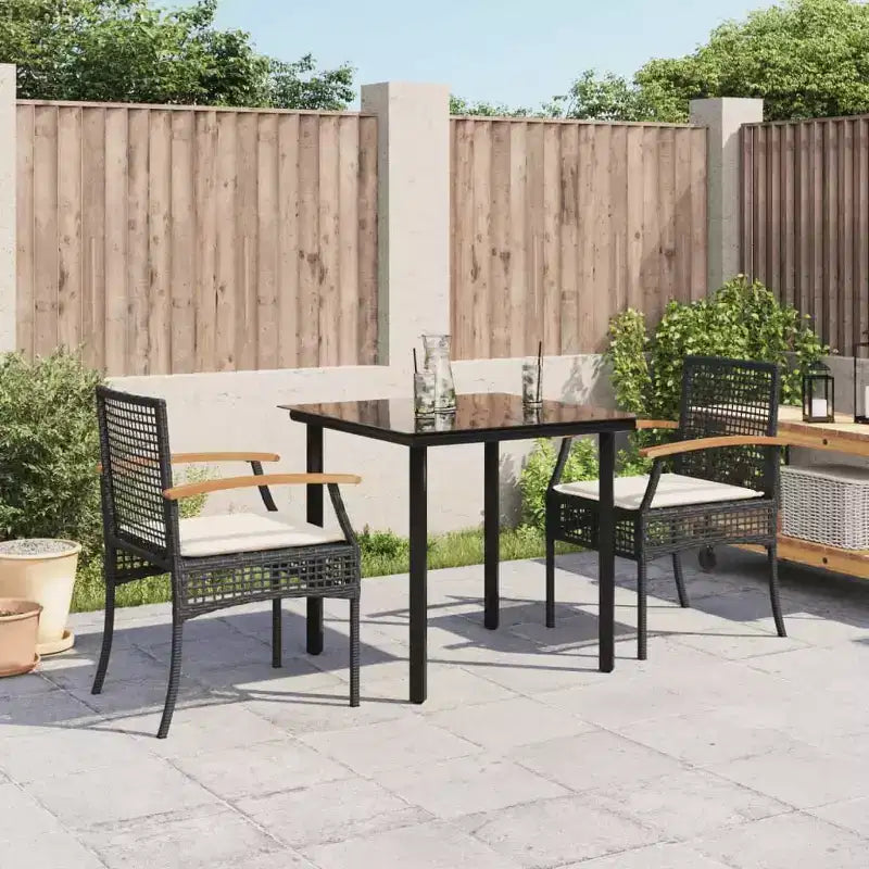 vidaXL Salon de jardin avec coussins - Résine tressée
