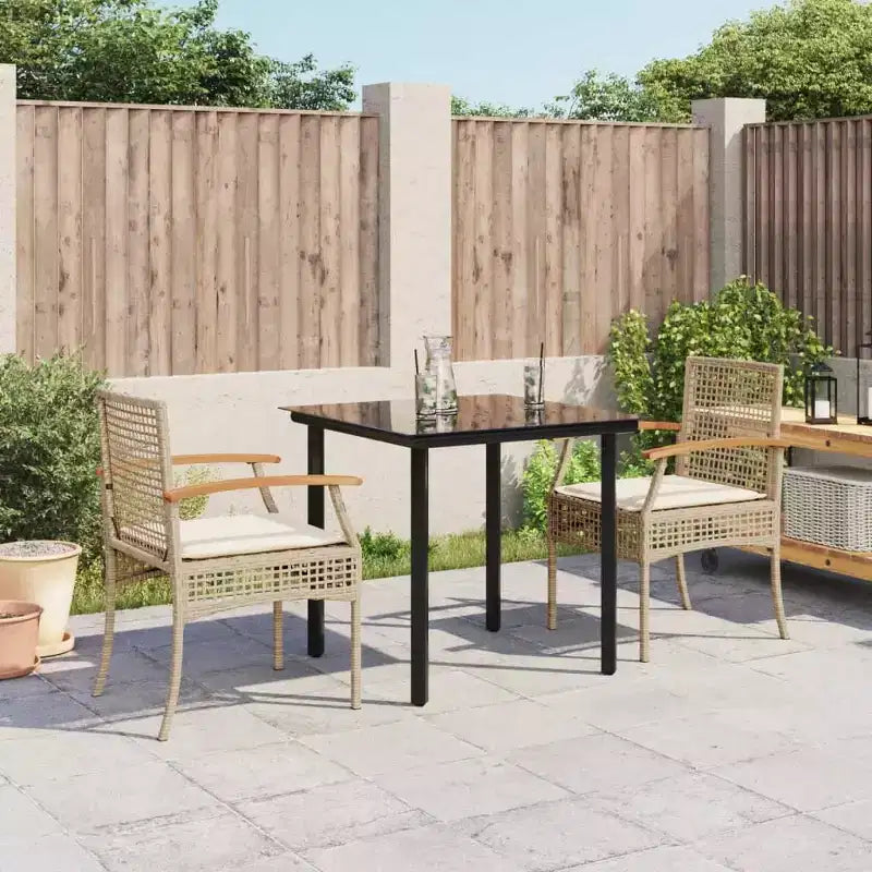 vidaXL Salon de jardin avec coussins - Résine tressée
