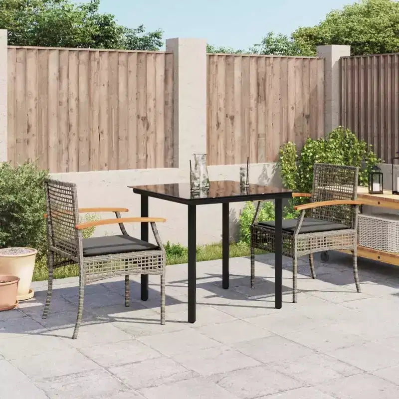 vidaXL Salon de jardin avec coussins - Résine tressée