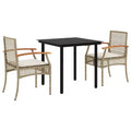 vidaXL Outdoor Dining Set with Cushions - Poly Rattan