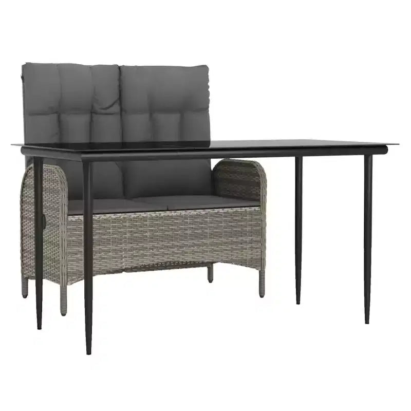 vidaXL Chic 2 Piece Outdoor Dining Set with Cushions