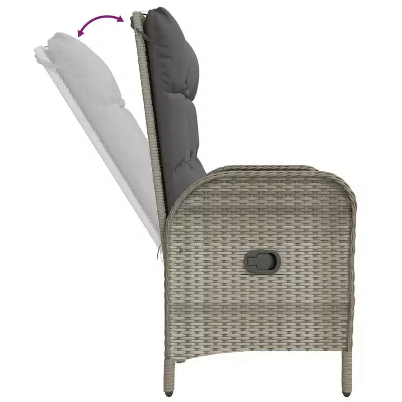 vidaXL Salon de jardin chic 2 places avec coussins