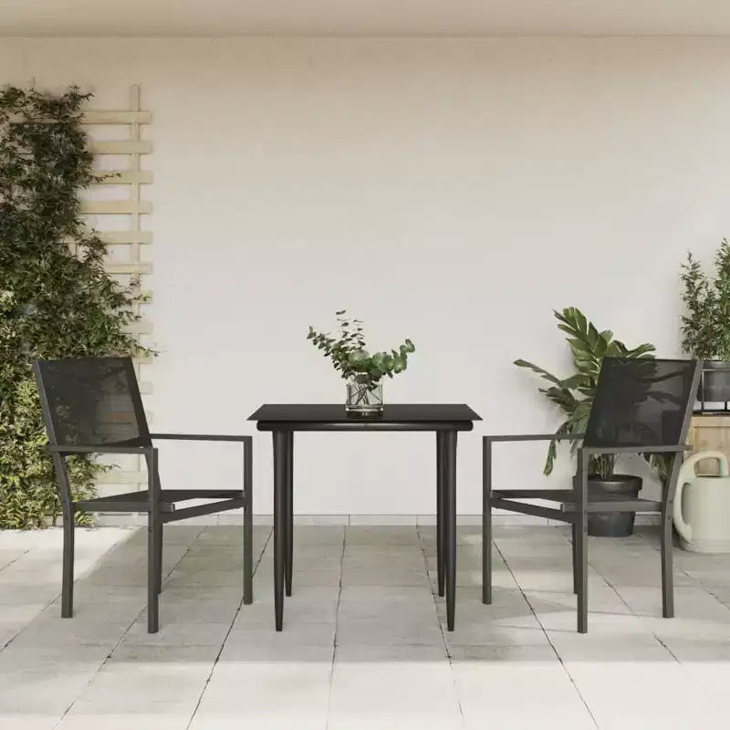 vidaXL Ensemble de salle à manger d'extérieur table et chaises en acier et textilène