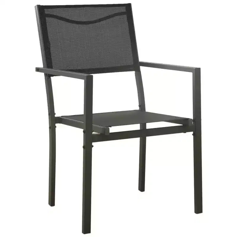 vidaXL Ensemble de salle à manger d'extérieur table et chaises en acier et textilène