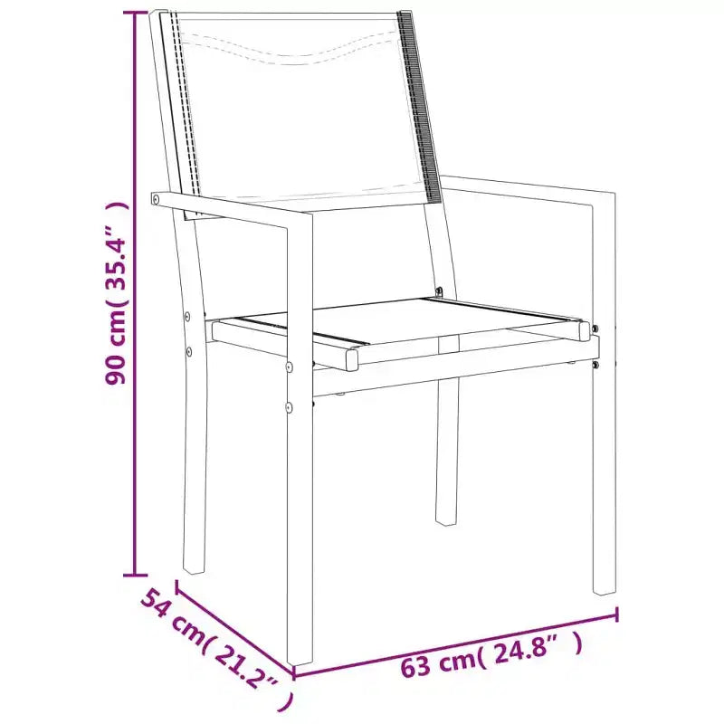 vidaXL Ensemble de salle à manger d'extérieur table et chaises en acier et textilène
