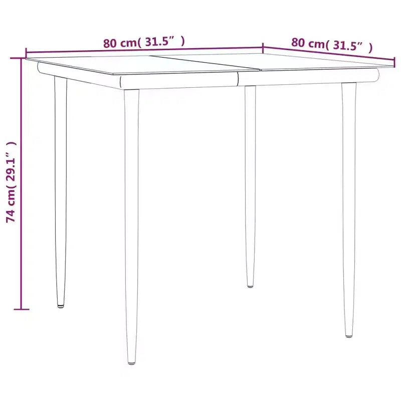 vidaXL Ensemble de salle à manger d'extérieur table et chaises en acier et textilène