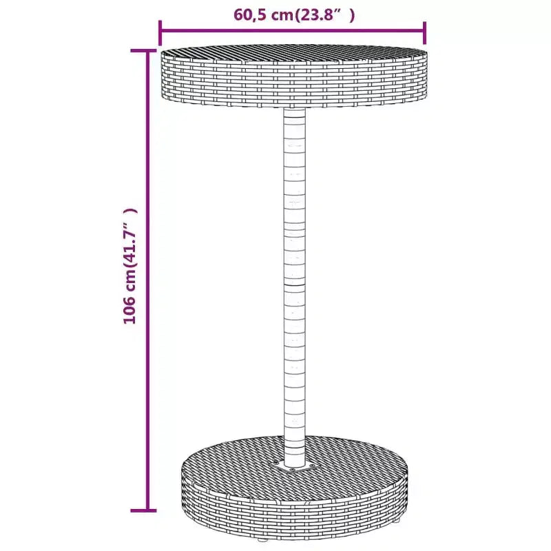 vidaXL Ensemble de bar de patio Tabouret de bar Table de bistrot en poly rotin et bois d'acacia massif