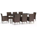 vidaXL Patio Dining Set with Cushions Outdoor Furniture Poly Rattan