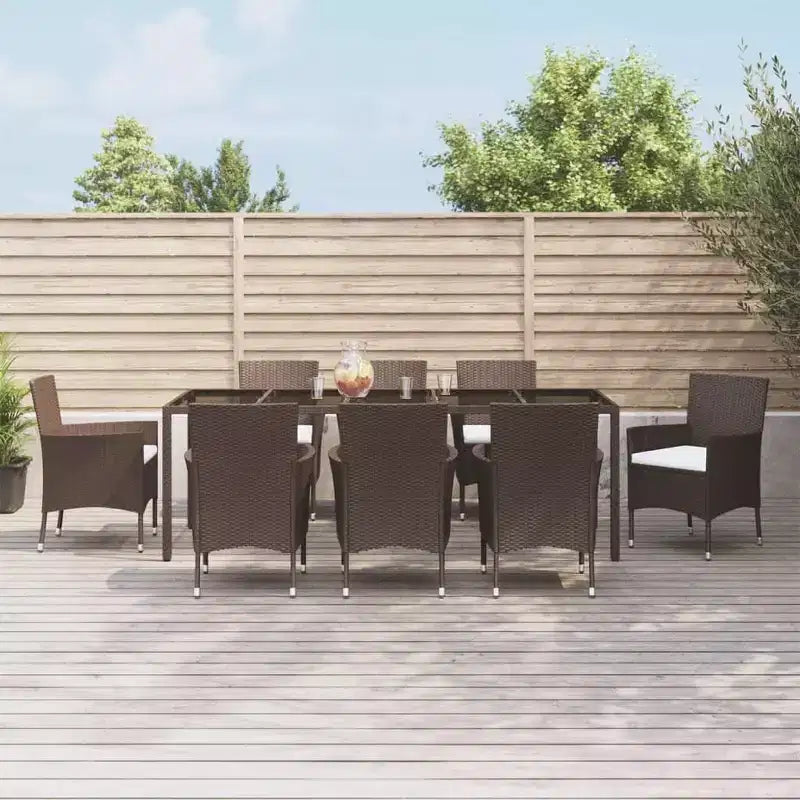 vidaXL Salon de jardin avec coussins en polyrotin