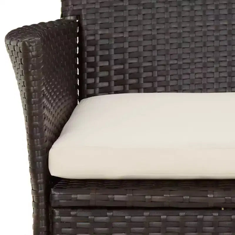 vidaXL Salon de jardin avec coussins en polyrotin