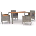 vidaXL Patio Dining Set with Cushions Outdoor Dinner Armchair Poly Rattan