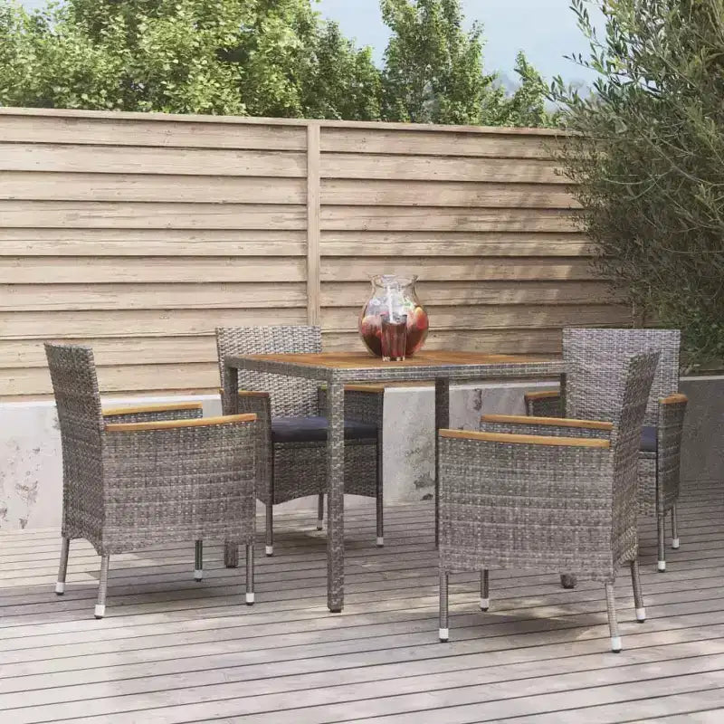 vidaXL Ensemble repas de jardin avec coussins Fauteuil de dîner extérieur Résine tressée