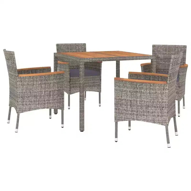 vidaXL Ensemble repas de jardin avec coussins Fauteuil de dîner extérieur Résine tressée