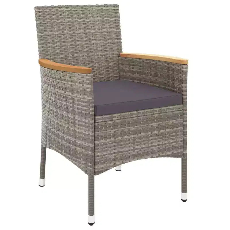vidaXL Ensemble repas de jardin avec coussins Fauteuil de dîner extérieur Résine tressée
