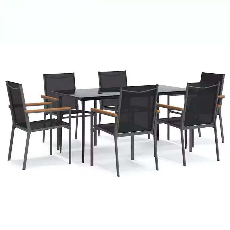 vidaXL Patio Dining Set Textilene and Steel