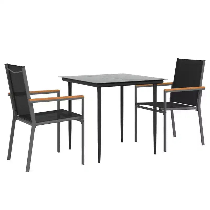vidaXL Ensemble repas de jardin en textilène et acier