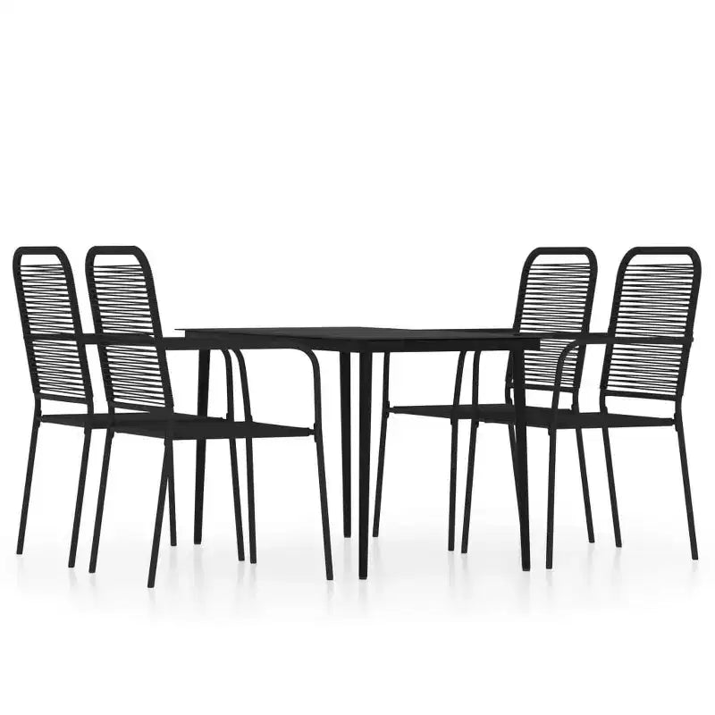 vidaXL Outdoor Dining Set in Cotton Rope and Steel