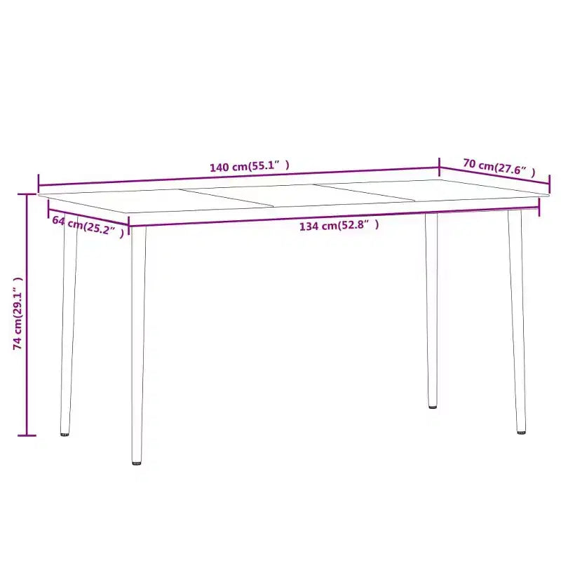 vidaXL Ensemble repas d'extérieur en corde de coton et acier