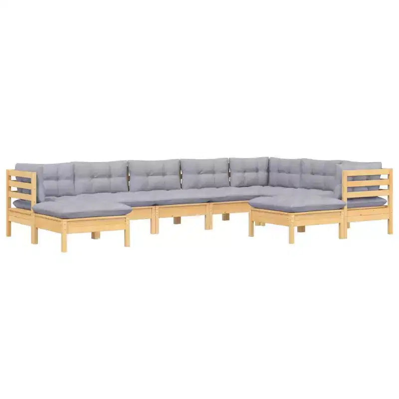 vidaXL Salon de jardin modulable avec coussins et bois de pin massif