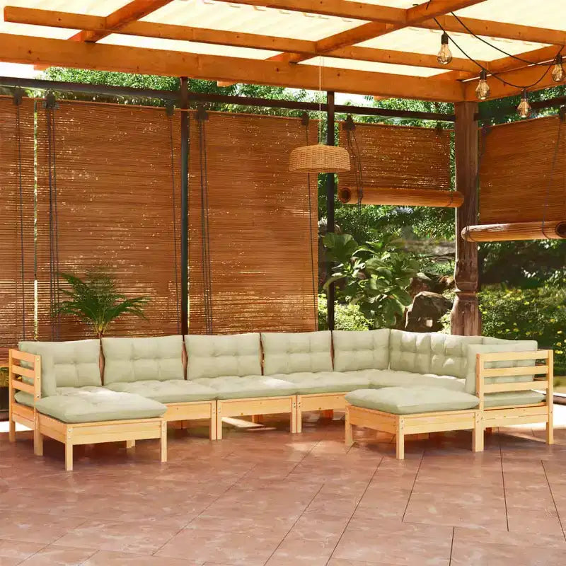 vidaXL Salon de jardin modulable avec coussins et bois de pin massif