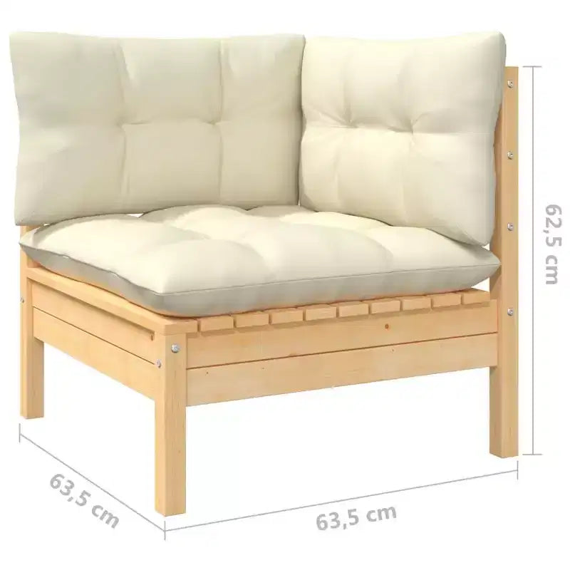 vidaXL Salon de jardin modulable avec coussins et bois de pin massif